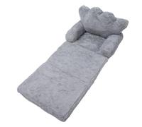BAFOVY Cuscino da Seduta a, Cuscino per Sedia in Tessuto di Cotone PP con Schienale, Design Pieghevole in Pelo di Coniglio Principessa Grigio, Sedile Leggero da Lettura per Ragazze Asilo Nido Casa