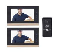 BAFOVY di Videocitofono, Campanello Cablato con Display TFT HD da 7 Pollici con Copertura Antipioggia Telecamera Grandangolare da 120º per Appartamenti Ville Hotel Uffici (BLACK)