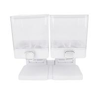 BAFOVY Dispenser per Cereali da 2 Pezzi, Contenitore Ermetico per Alimenti Secchi da 3,7 Litri per Dispensa da, con Manopola Rotante per Cereali, Noci, Chicchi di caffè (WHITE)