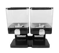 BAFOVY Dispenser per Cereali da 2 Pezzi, Contenitore Ermetico per Alimenti Secchi da 3,7 Litri per Dispensa da, con Manopola Rotante per Cereali, Noci, Chicchi di caffè (BLACK)