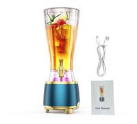 BAFOVY Distributore di Bevande 2 in 1 con Altoparlante BT, Contenitore per Bevande da 2,5 L, con Luci LED Colorate e Rubinetto a Prova di Perdite (BLUE)