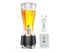 BAFOVY Distributore di Bevande 2 in 1 con Altoparlante BT, Contenitore per Bevande da 2,5 L, con Luci LED Colorate e Rubinetto a Prova di Perdite (BLACK)