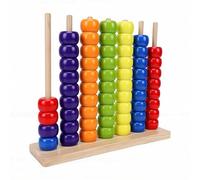 BAFOVY Gioco Puzzle di Impilamento con Abbinamento dei Colori con 60 Anelli in ABS, Supporto in Legno, per la Serata di Gioco in Famiglia, Sfida di velocità con Schemi, Allenament