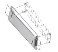 BAFOVY Griglia per Cosce di Pollo, Supporto per Girarrosto per Pollo in Acciaio Inox con Leccarda, può Contenere 12 Pezzi, Design Pieghevole, per Barbecue, Forno, Arrosti, Cottura alla Griglia
