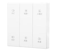 BAFOVY Interruttore di Controllo Intelligente, Interruttore della Luce Wireless ABS 3 Gang con Connessione BT e 2.4G, Controllo dei Pulsanti per Accensione/spegnimento luminosità Temperatura,
