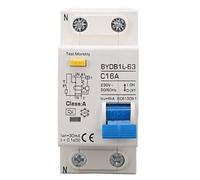 BAFOVY Interruttore Magnetotermico, 16A BYDB1L 63 A Tipo Interruttore Magnetotermico, Differenziale 30mA, 230V, Protezione Sovraccarico