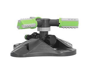BAFOVY Irrigatore d'acqua Rotante, Irrigatore d'acqua per Prato in ABS con Getto Regolabile a 3 Ugelli, Rotazione Automatica a 360 Gradi, Connessione Filettata 1 X 2 Pollici per Irrigazione del