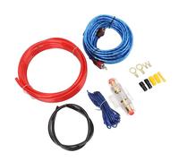 BAFOVY Kit di Installazione Amplificatore Calibro 10, Kit di Cablaggio Amplificatore per Auto in Rame e Gomma con Cavo di Alimentazione da 14,76 Piedi Fusibile da 60 A Set Completo di Collegamento per