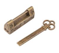 BAFOVY Lucchetto Vintage, Design Unico Blocco in Stile Cinese, Chiave in Lega di Zinco e Fiori con Significato Simbolico per Gioielli, Piccoli Armadi, Cassetti, Uso Versatile, Fascino Vintage