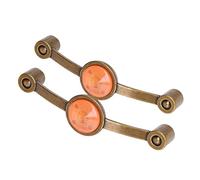 BAFOVY Maniglia in Rame Antico in Lega di Zinco, Pomelli per Armadietto in Acrilico, 2 Pezzi Lunghezza 125mm Distanza dei Fori 110mm, Stile Pastorale Europeo retrò per Cassettiera Guardaroba