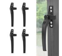 BAFOVY Maniglia per Finestra in Lega di Alluminio, Serratura Rigida e di Sicurezza per Finestre Scorrevoli Verticali e Orizzontali, con Facile Installazione per Legno (BLACK)