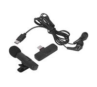 BAFOVY Microfono da Bavero Wireless Microfono per Registrazione Video ABS Tipo C Portata 10 M Ritardo 25 Ms Batteria da 3 a 4 Ore per Interviste in Live Streaming Breve Registrazione Video