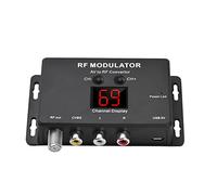 BAFOVY Modulatore RF Convertitore da AV a RF Modulatore UHF Compatto ABS da 471,25 MHz a 885,25 MHz PAL NTSC Selezionabile Alimentato Tramite USB per TV Domestica DVD DVR Condivisione Set Top Box