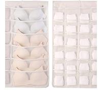 BAFOVY Organizer per Reggiseni da Appendere, Organizer per Biancheria Intima in Tessuto Oxford, Design Tascabile Traspirante a Doppia Faccia di Grande capacità per Reggiseni, Calzini, Sciarpe,
