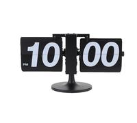 BAFOVY Orologio a Fogli Mobili Automatico, Orologio da Tavolo Digitale con Rotazione Meccanica delle Pagine con Funzionamento Silenzioso 12 Ore Alimentato a Batteria per Ufficio in Soggiorno (BLACK)