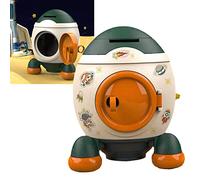 BAFOVY Piggy Bank, Cartoon Style Space Rocy Bank Bank Money Bank Money Saving Boys Girls Regali, Design per Aumentare Lo Spazio di Archiviazione, Arricchire Il Tuo Piccolo Tesoro e (Morandi Verde)