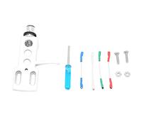 BAFOVY Porta Stilo in Vinile, Porta Cartuccia Fonografica in Lega di Alluminio con 4 Cavi di Collegamento per DJ Professionisti e Giradischi HiFi (WHITE)