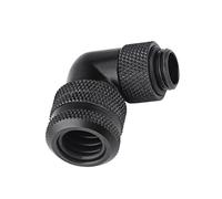 BAFOVY Raccordo Two Touch per Raffreddamento Ad Acqua per PC, Connettore a Gomito in Ottone con Design a 90 Gradi per Camera d'aria da 10 Mm, (BLACK)
