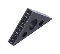 BAFOVY Righello Triangolare da 45 Gradi Righello Triangolare da Carpentiere in Lega di Alluminio, Spessore 15 Mm, con Scala Metrica e in Pollici Incisa Al per la Misurazione del Layout della