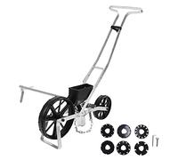 BAFOVY Seminatrice da Giardino a File Regolabile, Seminatrice Manuale a Spinta in Alluminio per Mais Carote Lattuga Rape, 38 Impostazioni di Seme, profondità Regolabile, 95 X 80 X 18 Cm per Giardini