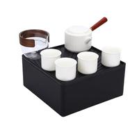BAFOVY Servizio da tè Portatile da Viaggio, Compatto, in Ceramica, con Scatola di Conservazione Dedicata per Viaggiatori, Casa, Ufficio, Campeggio All'aperto