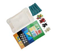 BAFOVY Set da Gioco da Tavolo 8 in 1, Tavolo da Gioco Portatile in Plastica con Scacchi e Dama per Bambini Dai 3 Anni in su, Impara Strategie e abilità Matematiche
