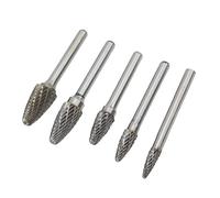 BAFOVY Set di Lime Rotanti Lima Rotante in Carburo Gambo da 6 Mm Doppio Taglio Set di Punte per Smerigliatrice da 5 Pezzi per Rettifica di Superfici in Legno Metallico per Aeromobili, Veicoli,