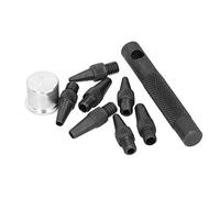 BAFOVY Set di Perforatori 45# Set di Perforatori per Pelle in Acciaio da 2 Mm a 5 Mm Testa Intercambiabile Manico Antiscivolo 7 Dimensioni per Cintura in Pelle e Pellicola di Plastica Morbida Uso