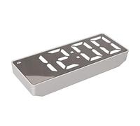 BAFOVY Sveglia Digitale con Display della Temperatura Orologi Elettronici a Specchio a LED Schermo da 6,7 pollici per la Decorazione della Camera da Letto di Casa Bianca