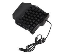 BAFOVY Tastiera da Gioco Mini 35 Tasti, RGB Retroilluminato Silenzioso USB Wired Ergonomic Tastiera da Gioco con una Mano con Riposo Al Polso, per PC
