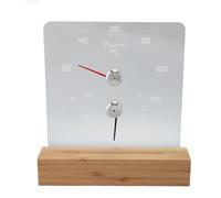 BAFOVY Termometro per Sauna Igrometro, Igrotermografo per Sauna 2 in 1 in Acrilico e Legno con Puntatore LED RGB, Ricaricabile 1800mAh, Montaggio a Parete o da Tavolo per (Celsius 0℃-120℃)