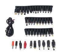 BAFOVY Testa di Alimentazione per Notebook, Kit Testa di Alimentazione CC per Laptop da 45 Pezzi, Supporti Femmina da 5,5 X 2,1 Mm, 12 15 16 18 19 20 24 V, con Scatola di Clip per Cavo di per