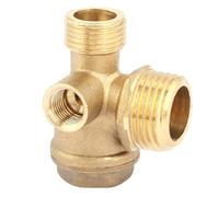 BAFOVY Valvola di Ritegno per Compressore d'aria con Filettatura Maschio in Ottone a 3 Vie, Struttura in Ottone Resistente per Collegamento del Tubo e Controllo della Pressione, Valvola a 3 Vie con