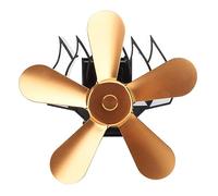 BAFOVY Ventilatore per Caminetto a Parete in Lega di Alluminio 5 Pale Ventilatore per Stufa Alimentato a Calore Controllo Manuale del Flusso d'aria per Legna da Ardere Stufa a Cherosene Camino Casa