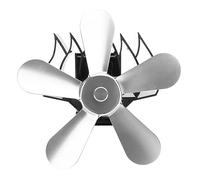 BAFOVY Ventilatore per Caminetto a Parete in Lega di Alluminio 5 Pale Ventilatore per Stufa Alimentato a Calore Controllo Manuale del Flusso d'aria per Legna da Ardere Stufa a Cherosene Camino Casa
