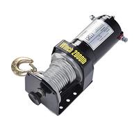 BAFOVY Verricello Elettrico, Verricello in Fune d'Acciaio 12V 2000LBS con Kit Controller, Terminale con Nucleo in Rame, Freno Automatico, Gancio in Lega, per Traino di Utilità ATV per Barche con