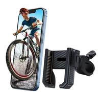 BAFUGU Porta Cellulare Bici,[1S Liberazione] Blocco di Sicurezza Antivibrante Porta Cellulare Moto, 360° Rotabile,Compatibile con iPhone 15 14 13 PRO Max, Galaxy, 4.7''-6.8" Smartphones,