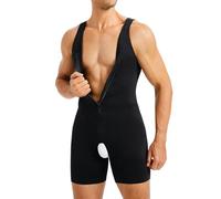 Bafully Compressione Uomo Shapewear Canotta Contenitiva Snellente Intimo Modellante Full Body Shaper Fitness Canottiera Dimagrante Pancia con Pantaloncini da Gamba