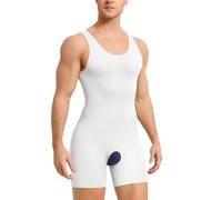Bafully Shapewear - Maglia da corpo da uomo, con guaina a pancia piatta, a compressione, da uomo, guainante dimagrante e completo body shaper senza cuciture (Bianco, XS/S)