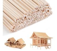 Bafumiu 200 Bastoncini Zucchero Filato 300mm x 3mm, Bastoncini Legno per Lavoretti, Bambù