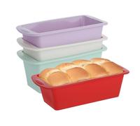 Bafumiu - Set di 4 stampi in silicone rettangolari, 20 x 9,5 x 5,5 cm, per pane, torte e pane tostato, adatti ad airfryer - Accessorio perfetto per cuocere, stampi in silicone minimalista e moderna