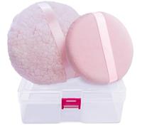 Bafutayawa Set di Puff in Polvere con Scatola 2 Pezzi Grande Puff in Polvere per Corpo Soffice e Morbido Rosato Puff per Donne