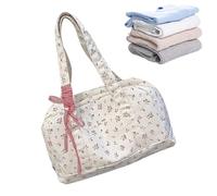 Bag Borsino Floreale, Borsa Da Fiori Di Grande Capacità, Borsa Per Spalla Impermeabile Con Prua, Busta Di Weekender Carina, Portante Affascinante, 30x23x11cm, Deposito Bagagli Morbido Per Il Viaggio