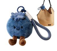 Bag Charm - Adorable Plush Blueberry Shape Keychain For Purse, Cute Soft Fruit Pendant Accessory For Women Men Kids Teens Travel School Leisure, Stylish Handbag Backpack Decoration Gift