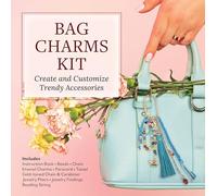 Bag Charms Kit: Create and Customize Trendy Accessories - Includes: Instruction Book, Beads, Chain, Enamel Charms, Paracord, Tassel, Gold-toned Chain ... Pliers, Jewelry Findings, Beading String