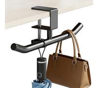 Bag Hooks for Tables, Double Pole Design Hanger, 11.42x2.36x1.97 Inches Carbon Steel Table Hook with Adjustable Knob, Bag Hanger with Sturdy Clamp Feature, Table Hook for Home Coffee Shop Workplace