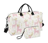 Bagagli Borsa Da Viaggio Pesca Oro Natale Alce Weekender Duffel Bag con Cinghia Regolabile per Palestra Multifunzionale bolsos para