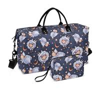 Bagagli Borsa da Viaggio Sport Borsone Multifunzionale Carry On Personal Item Bag con Toiletry Bag per Trekking Sport Pecore su uno sfondo Blu, pecora, su, uno, sfondo blu, 1 Size