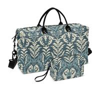 Bagagli Borsa Da Viaggio William Morris Design Stile Lupo Teal Weekend Bag con Toiletry Bag per Viaggi di Lavoro Impermeabile bolsos para viajar