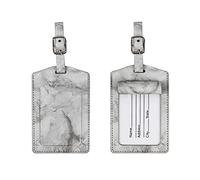 Bagagli da viaggio in pelle PU Accessorio da viaggio portatile Texture marmo Etichette per bagagli Carta d'imbarco Etichetta valigia in pelle PU Identificatore valigia per bagagli per donne Business